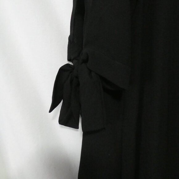 CHICSOUL | 2XL - 2X | Made In The USA | Elegant Sheer Black Dress | Tied Sleeves - Picture 13 of 16